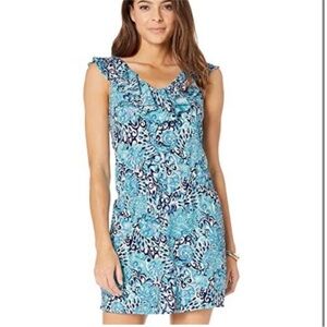 Lilly Pulitzer Alessa Romper, Light Aqua Spritz Medium. Vacation, resort, preppy